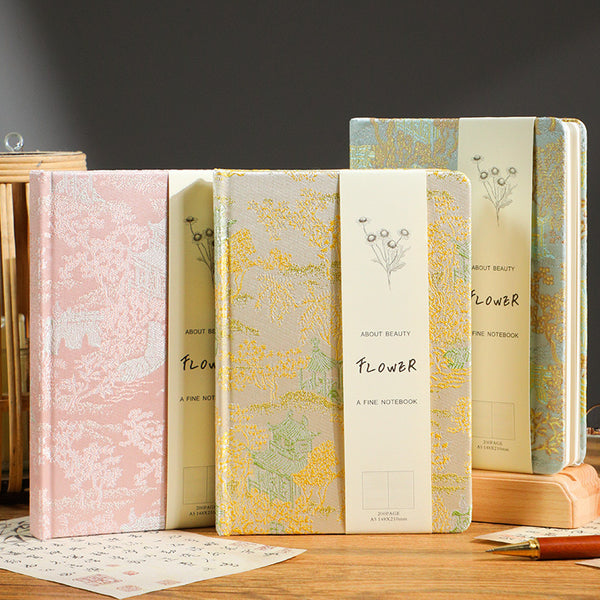 Embroidery Style Fabric Covered Notebook