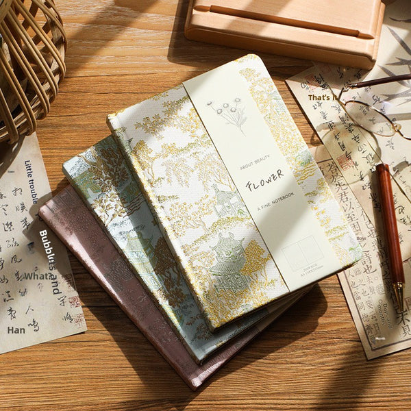 Embroidery Style Fabric Covered Notebook