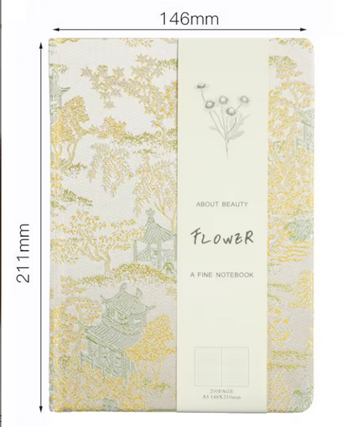 Embroidery Style Fabric Covered Notebook