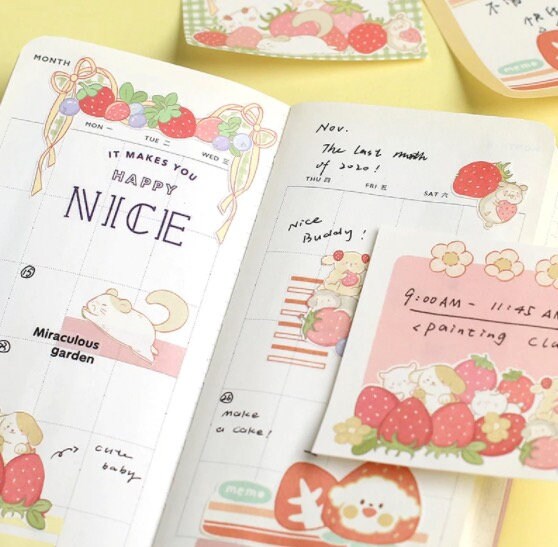 Kawaii Strawberry Themed Note Pad