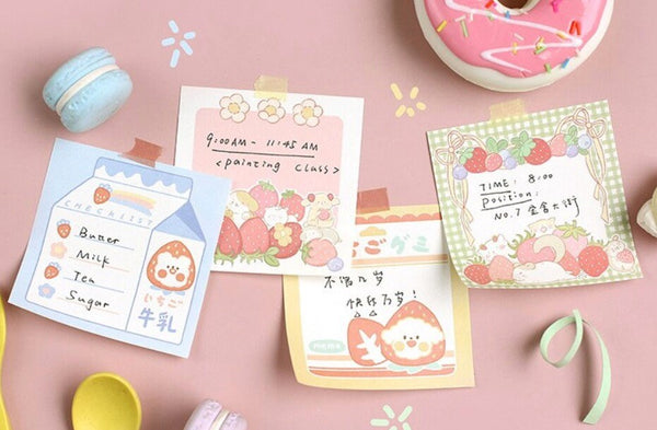 Kawaii Strawberry Themed Note Pad