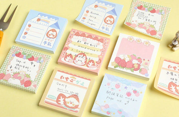 Kawaii Strawberry Themed Note Pad