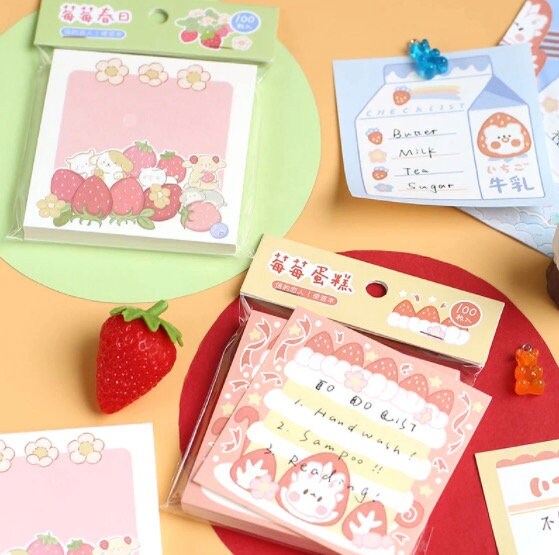 Kawaii Strawberry Themed Note Pad