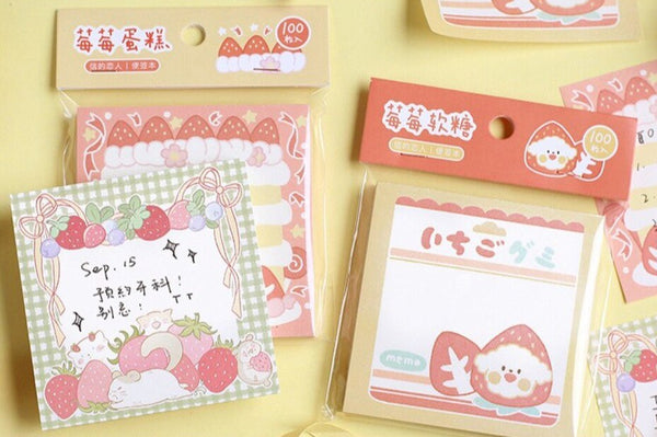 Kawaii Strawberry Themed Note Pad