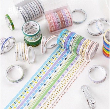 10 Piece Thin Pattern Washi Tape Set - Obsession Designs Co.