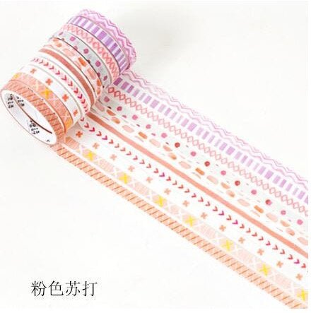 10 Piece Thin Pattern Washi Tape Set - Obsession Designs Co.