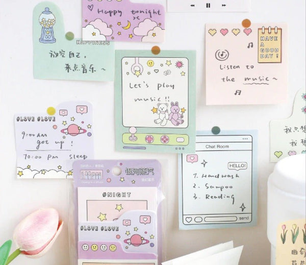 4 in 1 Kawaii Pastel Memo Note Pad - Obsession Designs Co.