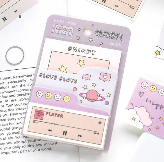 4 in 1 Kawaii Pastel Memo Note Pad - Obsession Designs Co.