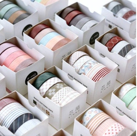 5 Piece Patten and Solid Washi Tape Set - Obsession Designs Co.