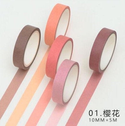 5 Piece Patten and Solid Washi Tape Set - Obsession Designs Co.