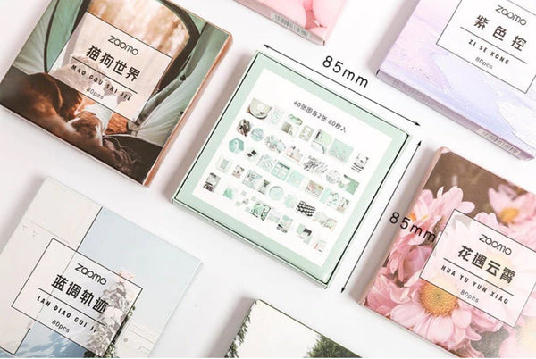 Aesthetic Color Themed Washi Deco Sticker Box Set - Obsession Designs Co.