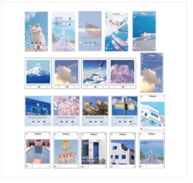Aesthetic Instagram Phone Screen Blue Themed Plastic Sticker - Obsession Designs Co.