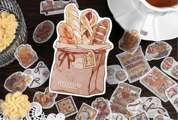 Bakery Bread Themed Aesthetic Washi Deco Stickers - Obsession Designs Co.