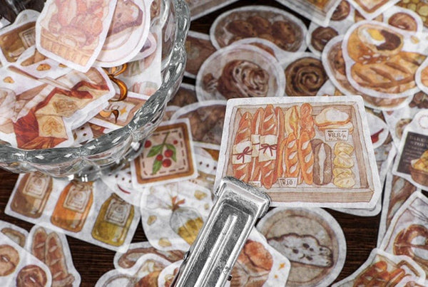 Bakery Bread Themed Aesthetic Washi Deco Stickers - Obsession Designs Co.