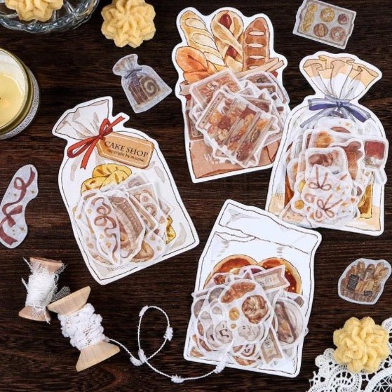 Bakery Bread Themed Aesthetic Washi Deco Stickers - Obsession Designs Co.