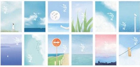 Clear Blue Sky Aesthetic - Medium LOMO Card For Scrapbooking - Obsession Designs Co.