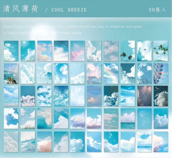 Color Themed Aesthetic Small Sticker Booklet For Scrapbooking Cloud Themed - Obsession Designs Co.