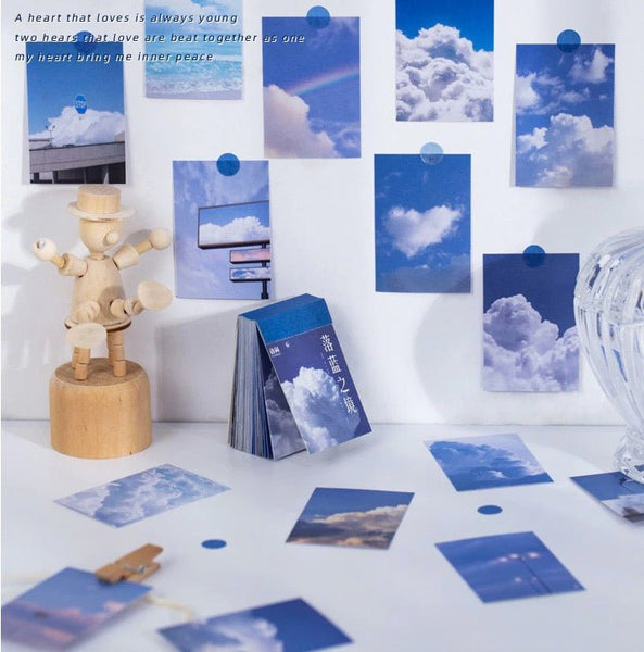 Color Themed Aesthetic Small Sticker Booklet For Scrapbooking Cloud Themed - Obsession Designs Co.