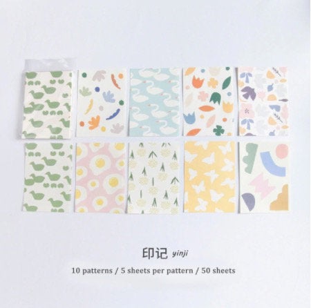 Aesthetic Fancy Paper/ Memo Paper/ Scrapbooking Paper - Obsession Designs Co.