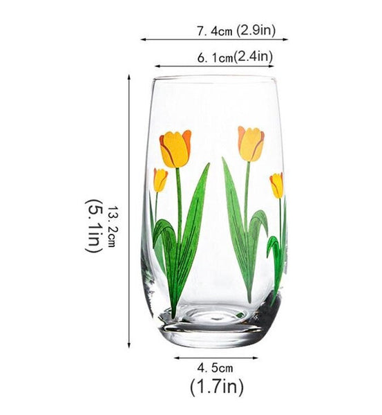 Retro Aesthetic  Tulip Glass Cup - Obsession Designs Co.