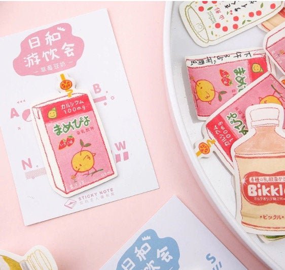 Japanese Drink Aesthetic Memo Pad / Sticky Note - Obsession Designs Co.