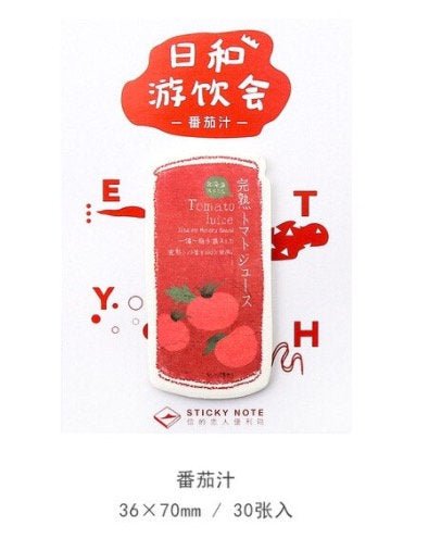 Japanese Drink Aesthetic Memo Pad / Sticky Note - Obsession Designs Co.