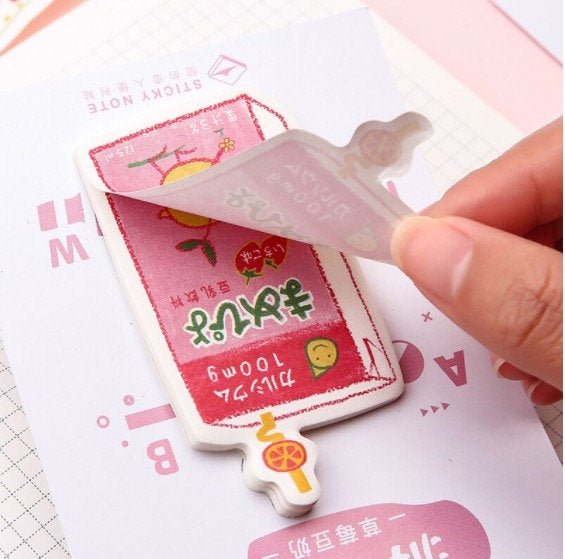 Japanese Drink Aesthetic Memo Pad / Sticky Note - Obsession Designs Co.