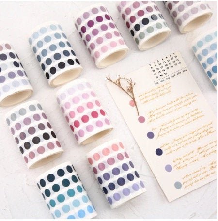 Japanese Washi Tape Dots For Scrapbooking, Collage, Mood Board - Obsession Designs Co.