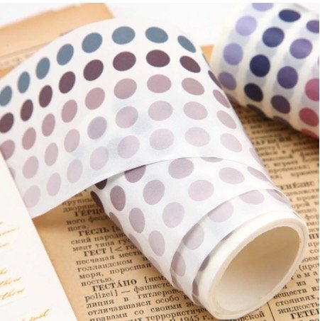 Japanese Washi Tape Dots For Scrapbooking, Collage, Mood Board - Obsession Designs Co.