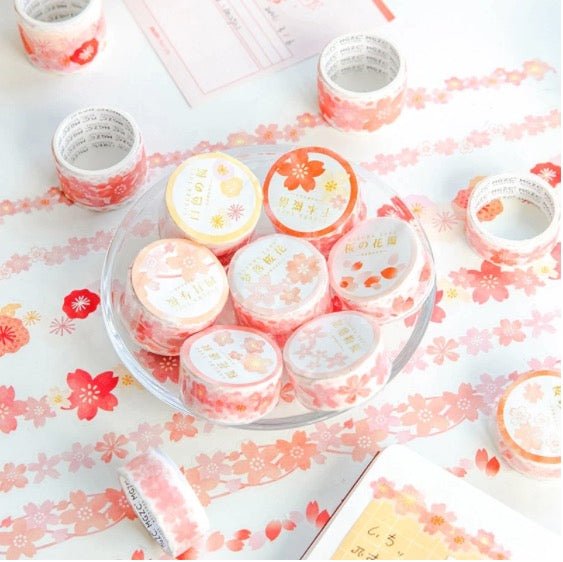 Kawaii Cherry Blossom Sakura Patterned Washi Tape - Obsession Designs Co.