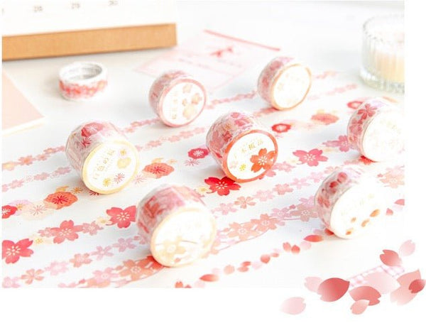 Kawaii Cherry Blossom Sakura Patterned Washi Tape - Obsession Designs Co.