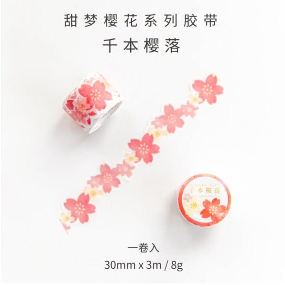 Kawaii Cherry Blossom Sakura Patterned Washi Tape - Obsession Designs Co.
