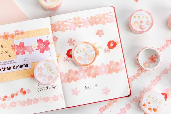 Kawaii Cherry Blossom Sakura Patterned Washi Tape - Obsession Designs Co.