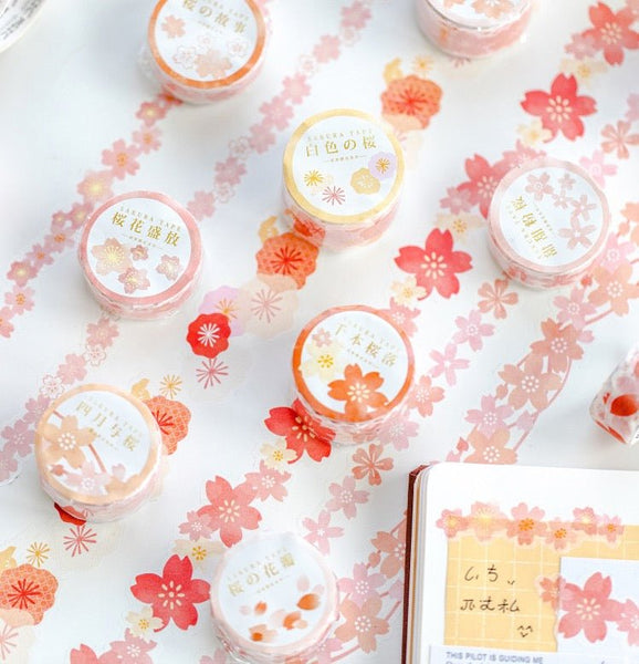 Kawaii Cherry Blossom Sakura Patterned Washi Tape - Obsession Designs Co.