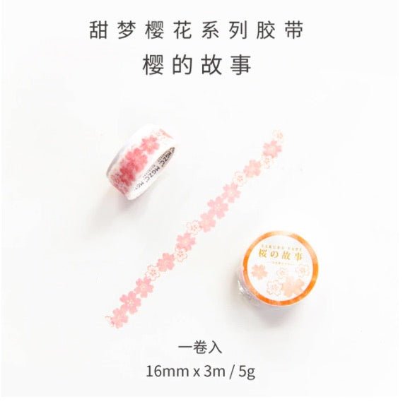 Kawaii Cherry Blossom Sakura Patterned Washi Tape - Obsession Designs Co.