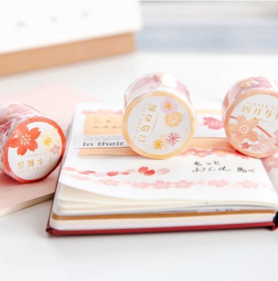 Kawaii Cherry Blossom Sakura Patterned Washi Tape - Obsession Designs Co.