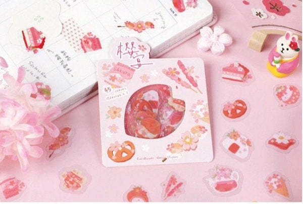 Kawaii Sakura PET/ PVC Deco Sticker - Obsession Designs Co.