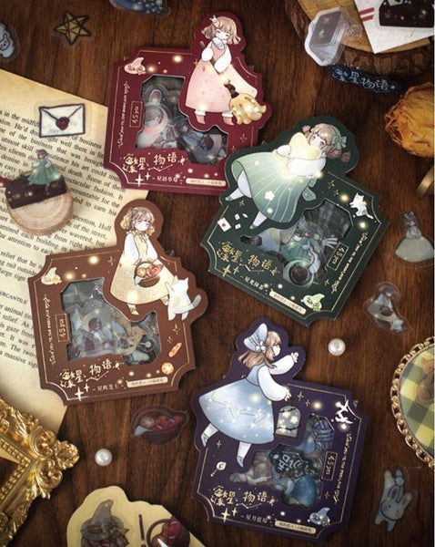 Kawaii Starry Magical Girls PET/PVC Deco Sticker - Obsession Designs Co.