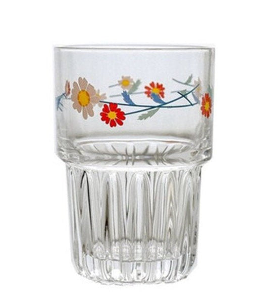 Korean Chic Aesthetic Flower Thick Glass Coffee/ Tea Cup - Obsession Designs Co.