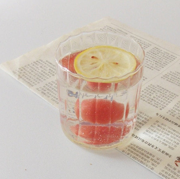 Korean Style Ripple Aesthetic Lightweight Glass Coffee/Milk Tea/ Tea Cup - Obsession Designs Co.