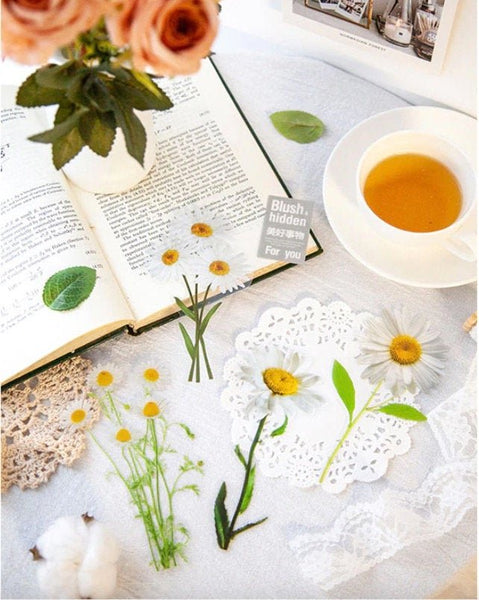 PET Plastic Retro Dried Flower Style Waterproof Sticker - Obsession Designs Co.