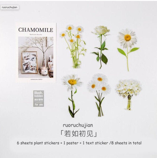 PET Plastic Retro Dried Flower Style Waterproof Sticker - Obsession Designs Co.
