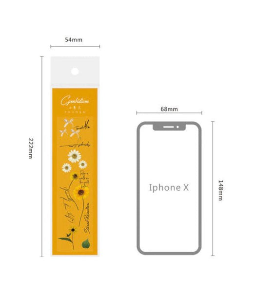 PET Plastic Retro Flower Text Strip Sticker - Obsession Designs Co.