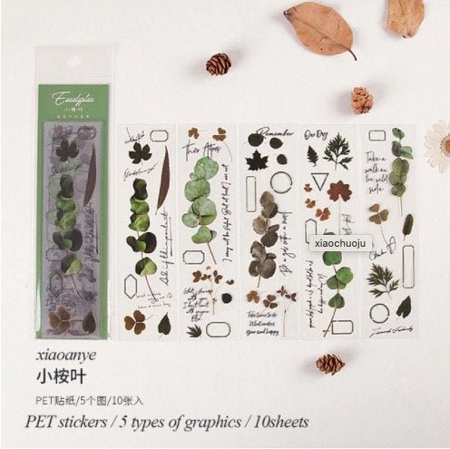 PET Plastic Retro Flower Text Strip Sticker - Obsession Designs Co.