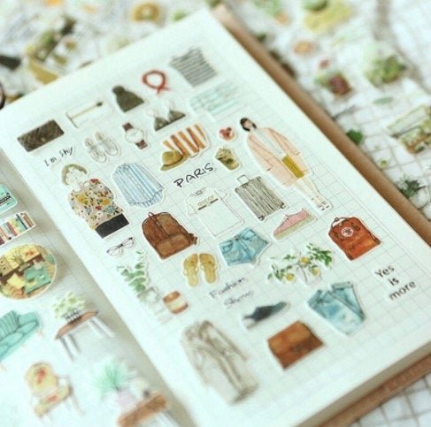 Retro Aesthetic Paper Sticker for Scrapbooking - Obsession Designs Co.