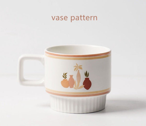Retro Aesthetic Stackable Printed Ceramic Mug - Obsession Designs Co.