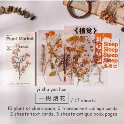 Retro Dried Flowers PET Sticker - Obsession Designs Co.