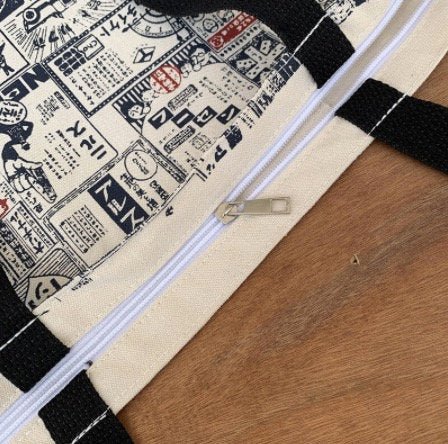 Retro Japanese Advertisement Graphic Aesthetic Canvas Tote Bag - Obsession Designs Co.