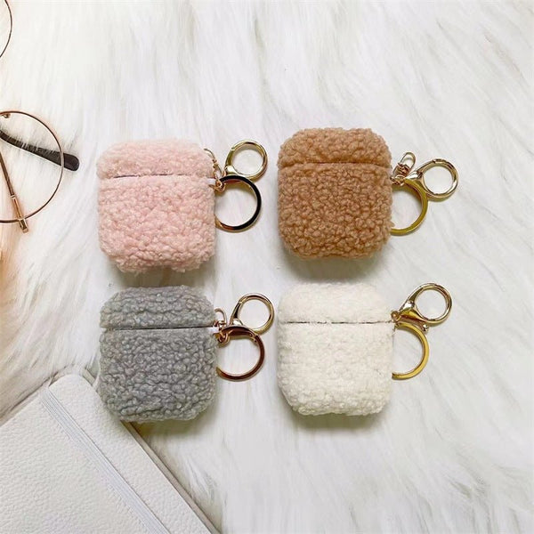 Soft Teddy Textured Simple Airpod Case | Aesthetic | Bouclé