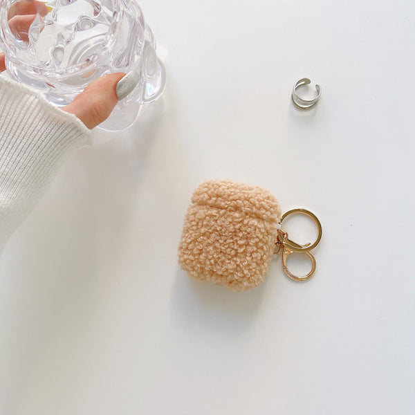 Soft Teddy Textured Simple Airpod Case | Aesthetic | Bouclé